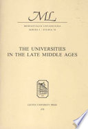 The Universities in the Late Middle Ages