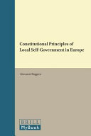 Constitutional principles of local self-government in Europe