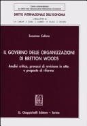 Il governo delle organizzazioni di Bretton Woods : analisi critica, processi di revisione in atto e proposte di riforma