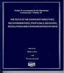 The texts of the Community directives, recommendations, proposals, decisions, resolutions and communications in force