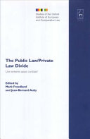 The public law/private law divide : une etente assez cordiale?