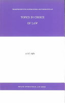 Topics in choice of law