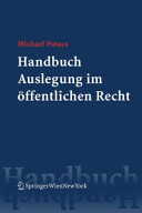Handbuch Auslegung im öffentlichen Recht