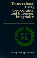 Transnational party co-operation and European integration : the process towards direct elections