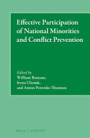 Effective participation of national minorities and conflict prevention