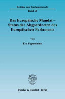 Das Europäische Mandat - Status der Abgeordneten des Europäischen Parlaments