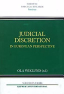 Judicial discretion in European perspective